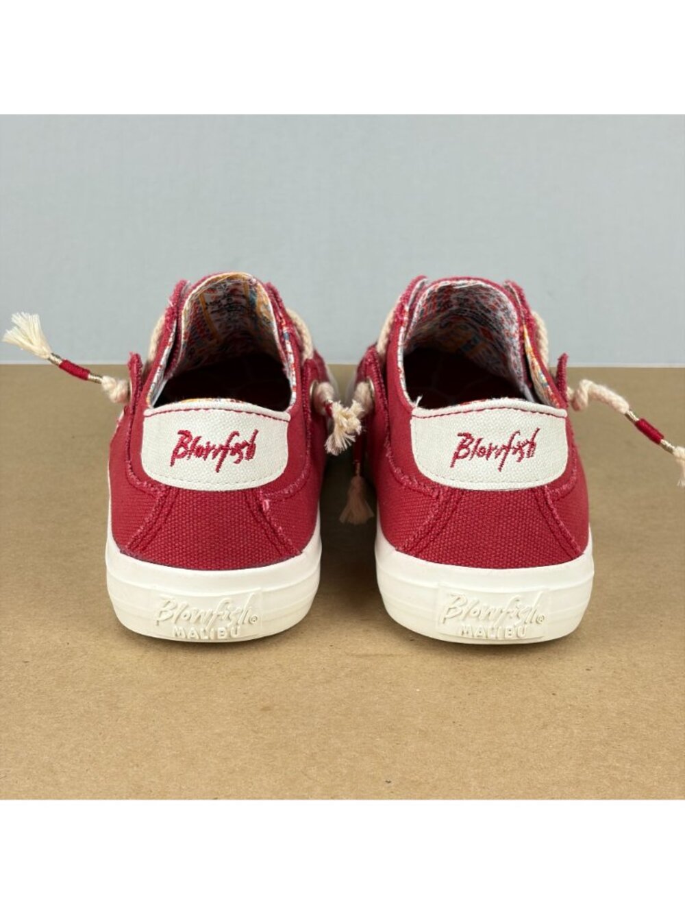 Blowfish Malibu Martina Canvas Sneakers Womens 8.5 Red White Lace Up Casual - Picture 4 of 10